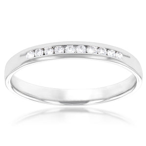 Luminesce Lab Grown Diamond 1/10 Carat Channel Eternity Ring in 9ct White Gold