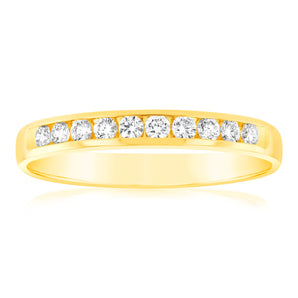 Luminesce Lab Grown Diamond 1/4 Carat Eternity Ring in 9ct Yellow Gold