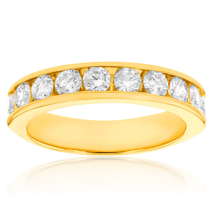 Luminesce Lab Grown Diamond 1 Carat Eternity Ring in 9ct Yellow Gold