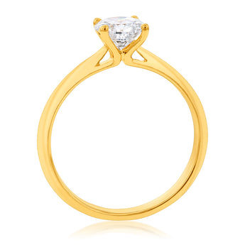 Luminesce Lab Grown 1 Carat Solitaire 4 Claw Ring in 14ct Yellow Gold