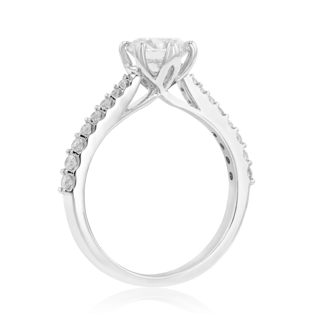 Luminesce Lab Grown 1.4 Carat Fancy Diamond Ring in 14ct White Gold