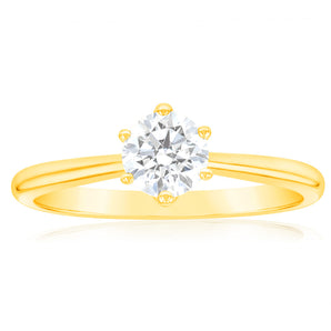 Luminesce Lab Grown 3/4 Carat Diamond Solitaire Ring set in 14ct Yellow Gold