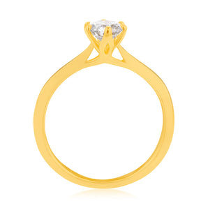 Luminesce Lab Grown 3/4 Carat Diamond Solitaire Ring set in 14ct Yellow Gold