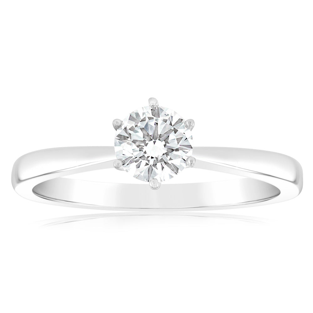 Luminesce Lab Grown 1/2 Carat Diamond Solitaire Ring set in 14ct White Gold