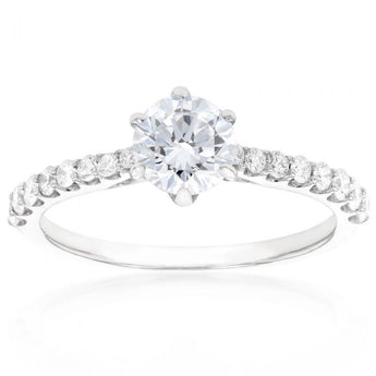 Luminesce Lab Grown 14ct White Gold 1 Carat Diamond Fancy Ring