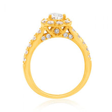 Load image into Gallery viewer, Luminesce Lab Grown Diamond 1.5Ct Bridal Set Pear Centre Halo in 14ct Yellow Gold