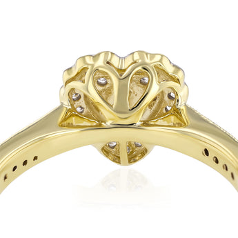 Luminesce Lab Grown 1/4 Carat Heart Diamond Ring in 9ct Yellow Gold