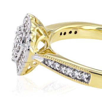 Luminesce Lab Grown 1/4 Carat Heart Diamond Ring in 9ct Yellow Gold