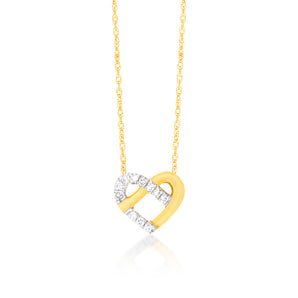 Luminesce Lab Grown Diamond Heart Pendant in 9ct Yellow Gold with Chain