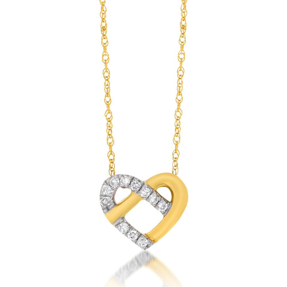 Luminesce Lab Grown Diamond Heart Pendant in 9ct Yellow Gold with Chain