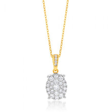 Load image into Gallery viewer, Luminesce Lab Grown Diamond .45 Carat Cluster Pendant in 9ct Yellow Gold With Chain