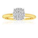 Luminesce Lab Grown 9ct Yellow Gold 0.30 Carat Diamond Flower Shaped Ring