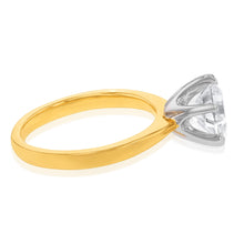 Load image into Gallery viewer, Luminesce Lab Grown Certified 2 Carat Solitaire Engagement Ring in 18ct Yellow Gold