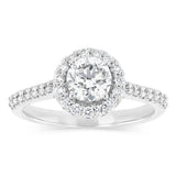 Luminesce Lab Grown 18ct White Gold 1 Carat Diamond Halo Ring
