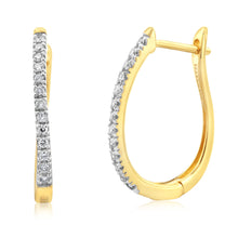 Load image into Gallery viewer, Luminesce Lab Grown 1/4 Carat Diamond Hoop Earring In Gold Plated Silver