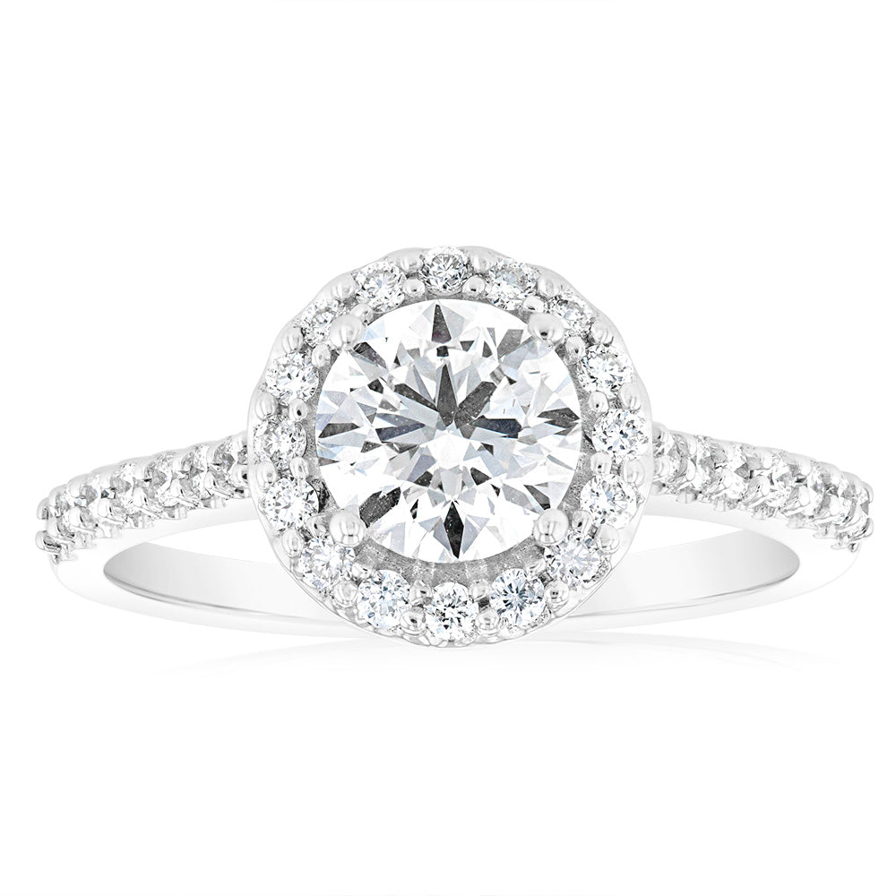 Luminesce Lab Grown 18ct White Gold 1.3 Carat Diamond Brilliant Engagement Ring