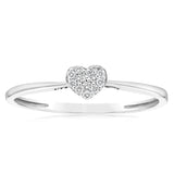 9ct White Gold Heart Luminesce Lab Grown Diamond Dress Ring