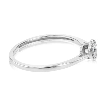 9ct White Gold Heart Luminesce Lab Grown Diamond Dress Ring
