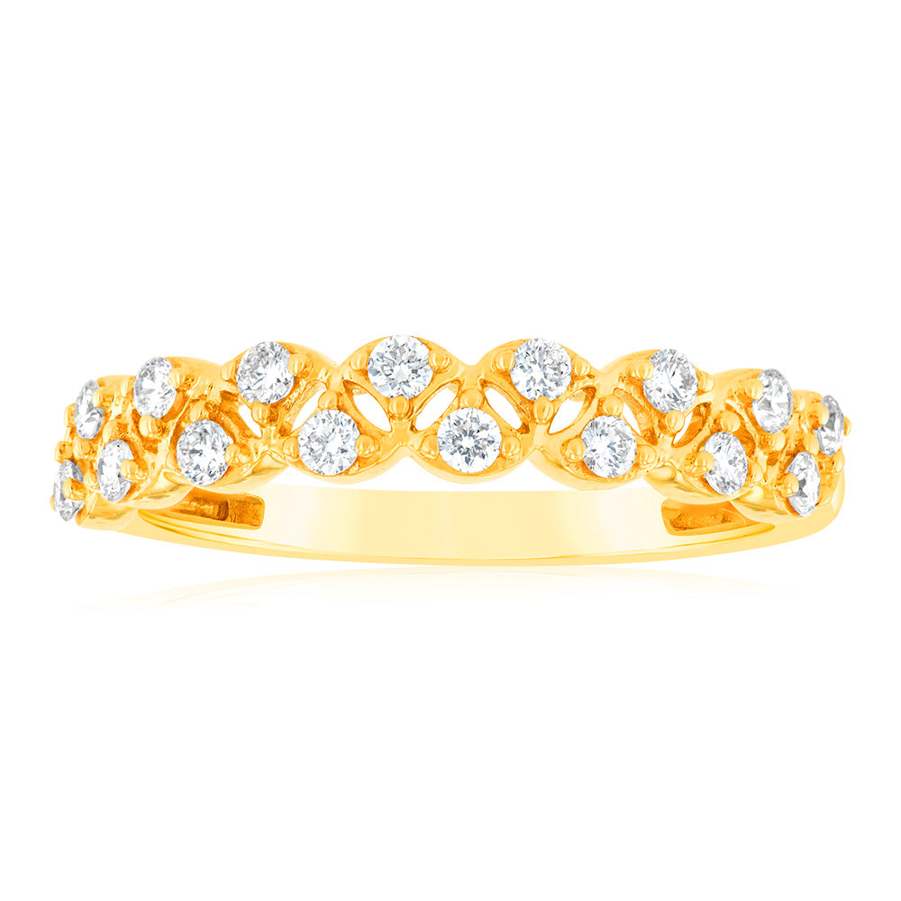 9ct Yellow Gold 1/4 Carat Luminesce Lab Grown Diamond Dress Ring