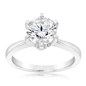 Luminesce Lab Grown Certified 2 Carat Solitaire Ring in 18ct White Gold