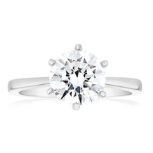 Load image into Gallery viewer, Luminesce Lab Grown Certified 2 Carat Solitaire Engagement Ring in 18ct White Gold