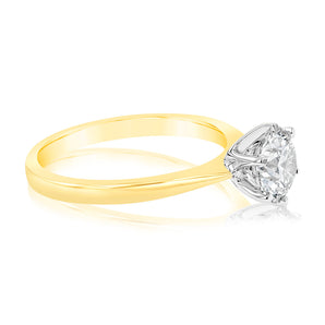 Certified Luminesce Lab Grown 1 Carat Solitaire Ring in 18ct Yellow Gold