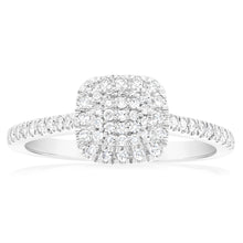 Load image into Gallery viewer, 1/4 Carat Luminesce Laboratory Grown Silver Ring with 57 Diamonds