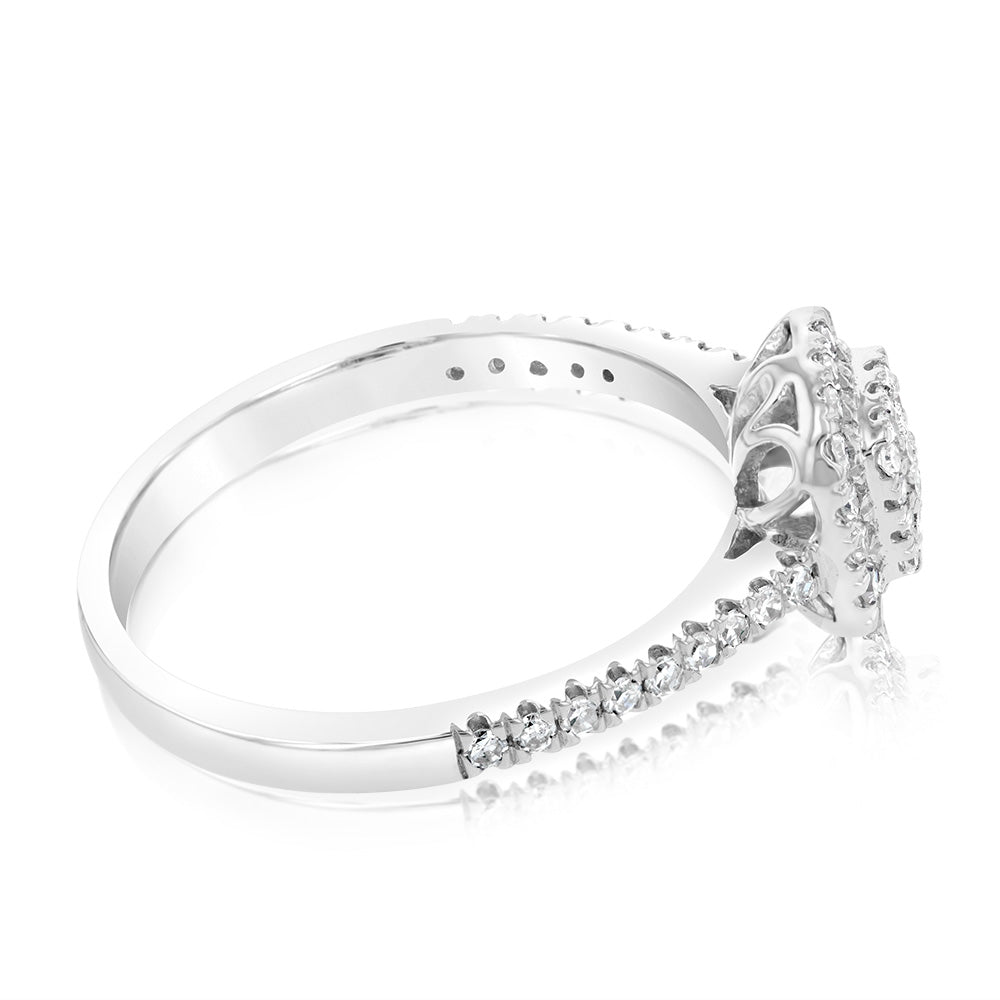 1/4 Carat Luminesce Laboratory Grown Silver Ring with 57 Diamonds