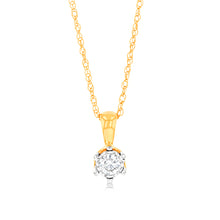 Load image into Gallery viewer, Luminesce Lab Grown Diamond 6 Claw Solitaire Pendant in 9ct Yellow Gold With Chain