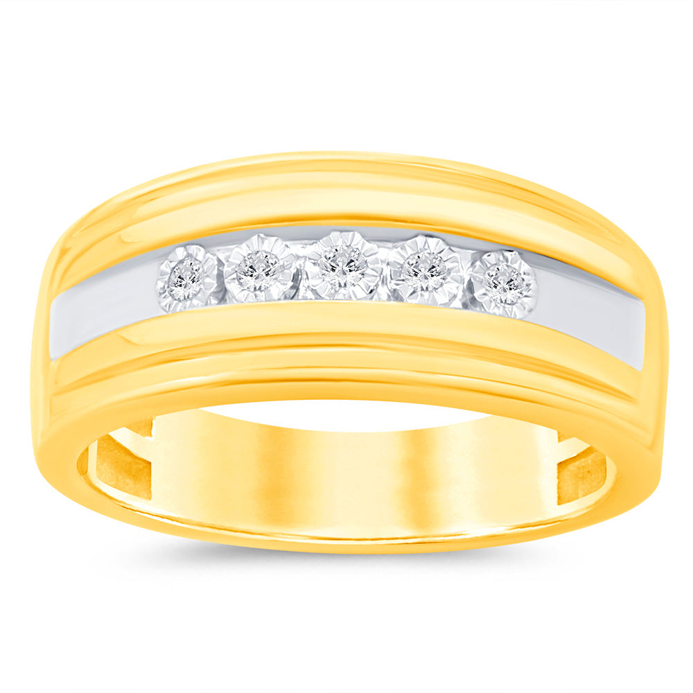 Luminesce Lab Grown Diamond Gents Ring in 9ct Yellow Gold– Shiels Jewellers