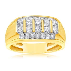 Luminesce Lab Grown 1 Carat Diamond Gents Ring in 9ct Yellow Gold