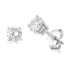 Load image into Gallery viewer, Luminesce Lab Grown 1/2 Carat Diamond Solitaire Earrings in 14ct White Gold
