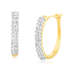Load image into Gallery viewer, Luminesce Lab Grown 1/3 Carat Diamond Hoop Earrings in 9ct Yellow Gold
