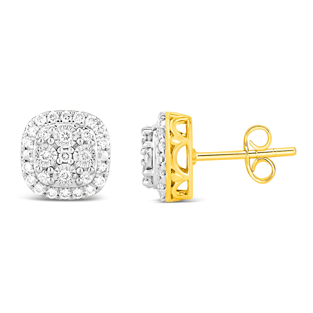 Luminesce Lab Grown 1/2 Carat Diamond Earrings in 9ct Yellow Gold