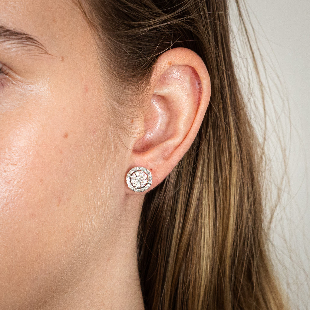Luminesce Lab Grown 3/4 Carat Diamond Stud Earrings in 10ct White Gold