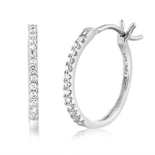 Load image into Gallery viewer, Luminesce Lab Grown 1/6 Carat Diamond Hoop Earrings in 10ct White Gold