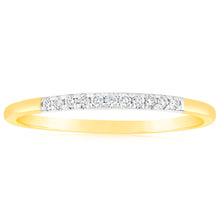 Load image into Gallery viewer, Luminesce Lab Grown 1/10 Carat Diamond Eternity Ring in 9ct Yellow Gold