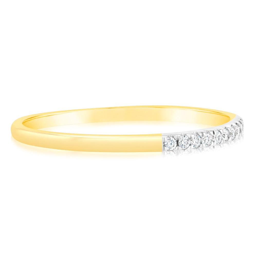 Luminesce Lab Grown 1/10 Carat Diamond Eternity Ring in 9ct Yellow Gold