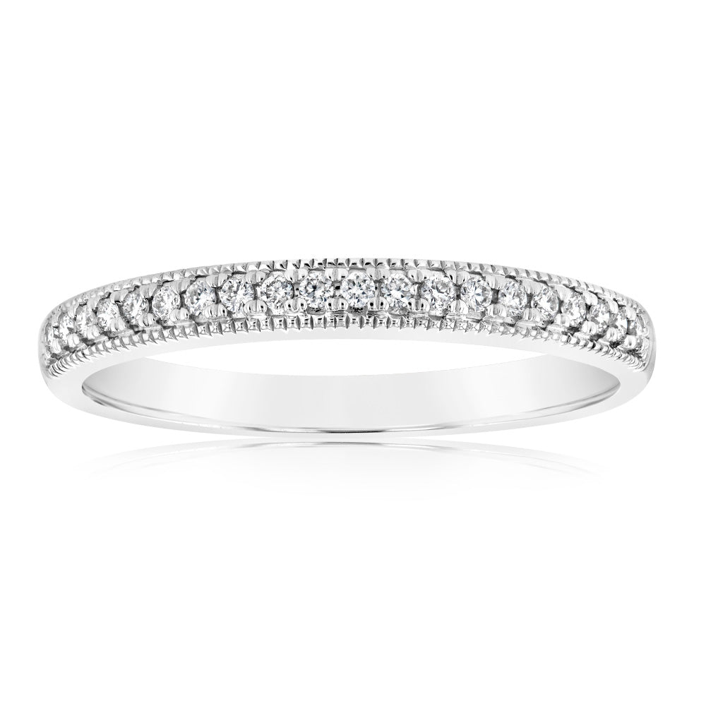 Luminesce Lab Grown 1/10 Carat Diamond Eternity Ring in 9ct White Gold