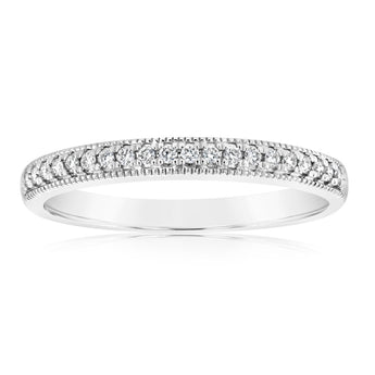 Luminesce Lab Grown 9ct White Gold 1/10 Carat Diamond Eternity Ring
