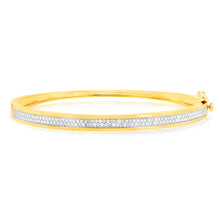 Load image into Gallery viewer, Luminesce Lab Grown 1/2 Carat Diamond Bangle in 9ct Yellow Gold