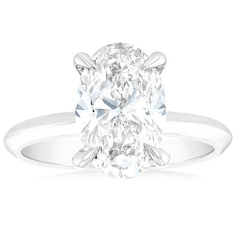 Luminesce Lab Grown Certified 3 Carat Diamond Oval Solitaire Ring in 18ct White Gold