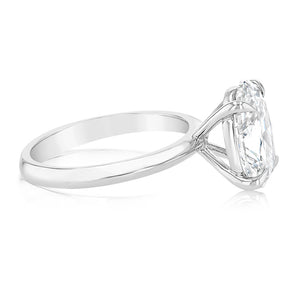 Luminesce Lab Grown Certified 3 Carat Diamond Oval Solitaire Ring in 18ct White Gold