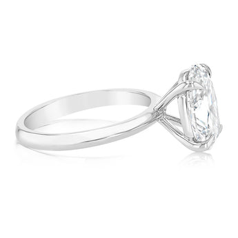 Luminesce Lab Grown Certified 3 Carat Diamond Oval Solitaire Ring in 18ct White Gold