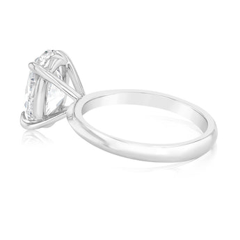 Luminesce Lab Grown Certified 3 Carat Diamond Oval Solitaire Ring in 18ct White Gold