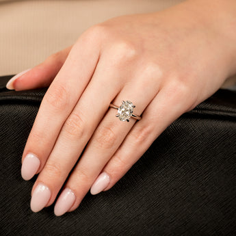 Luminesce Lab Grown Certified 3 Carat Diamond Oval Solitaire Ring in 18ct White Gold