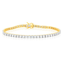 Load image into Gallery viewer, Luminesce Lab Grown 2 Carat Diamond Tennis Bracelet in 9ct Yellow Gold