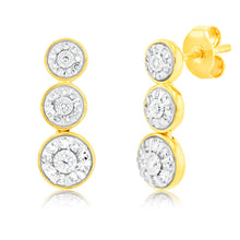 Load image into Gallery viewer, Luminesce Lab Grown 1/3 Carat Diamond Drop Earrings in 9ct Yellow Gold
