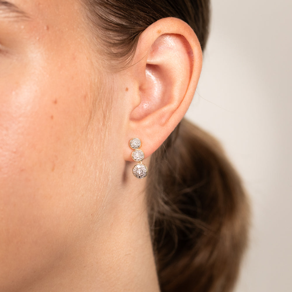 Luminesce Lab Grown 1/3 Carat Diamond Drop Earrings in 9ct Yellow Gold
