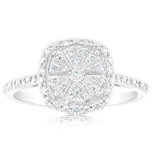 Luminesce Lab Grown 1/5 Carat Diamond Ring in Sterling Silver